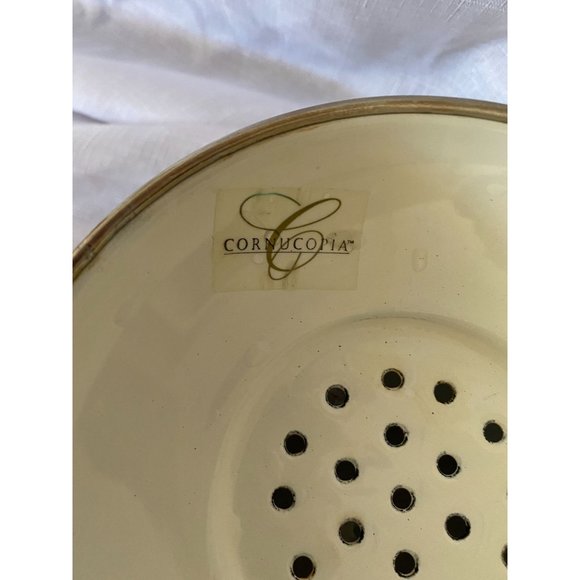 Cornucopia Enamel and Brass Collonder - Picture 8 of 8